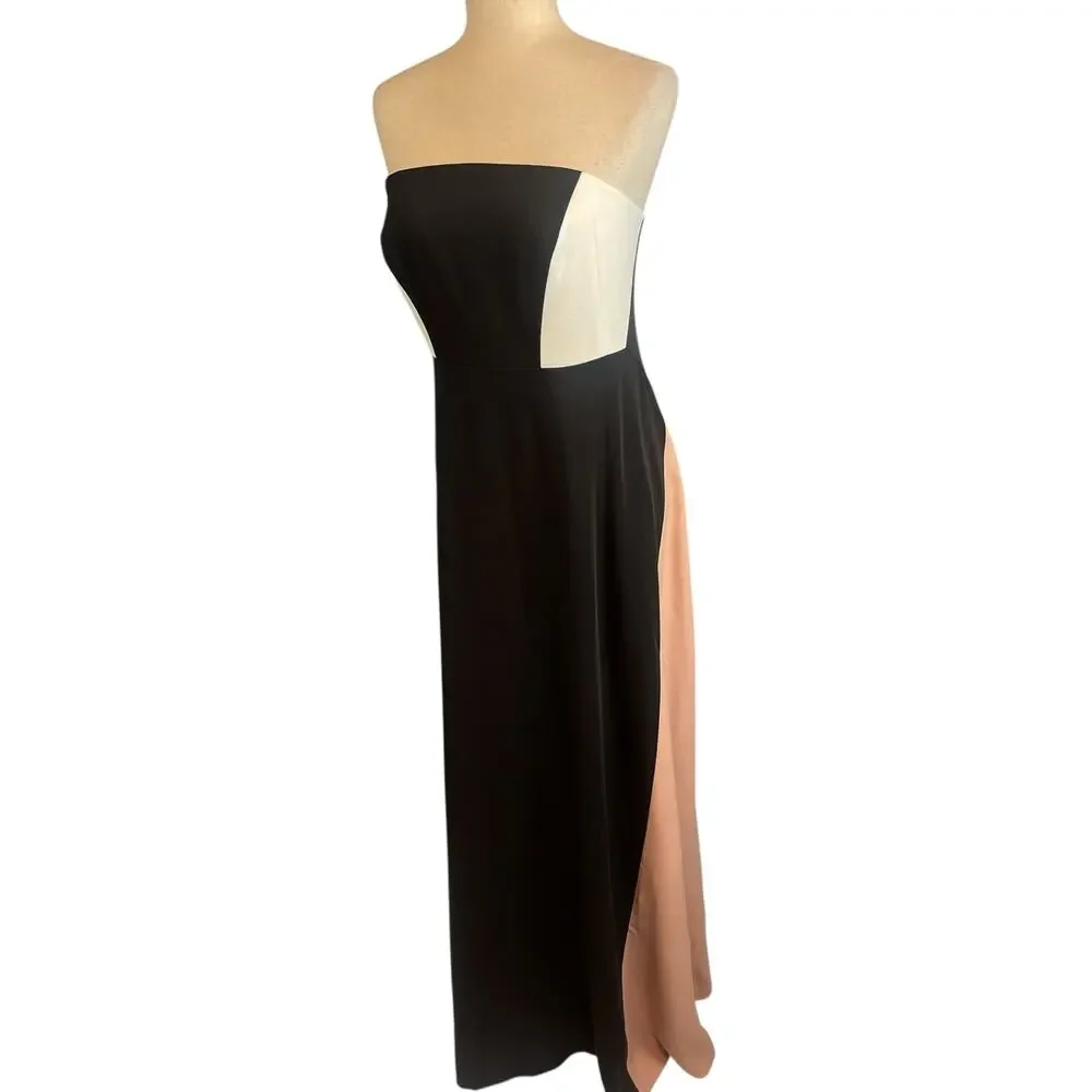 Ann Taylor Strapless Colorblock Formal Dress Gown Black Shell Pink Size 4 NWT - Picture 5 of 7